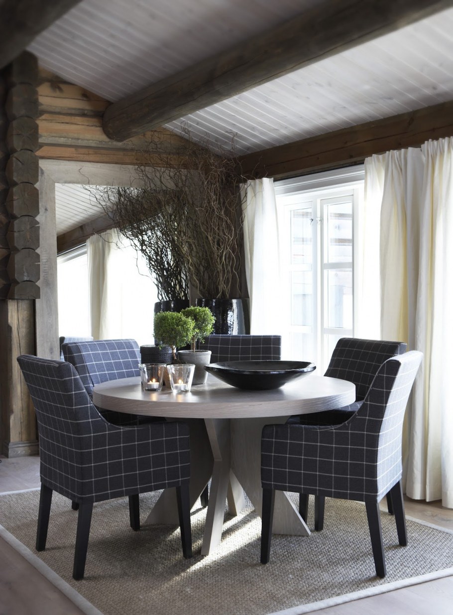 Шторы в стиле Шале в интерьере загородного дома