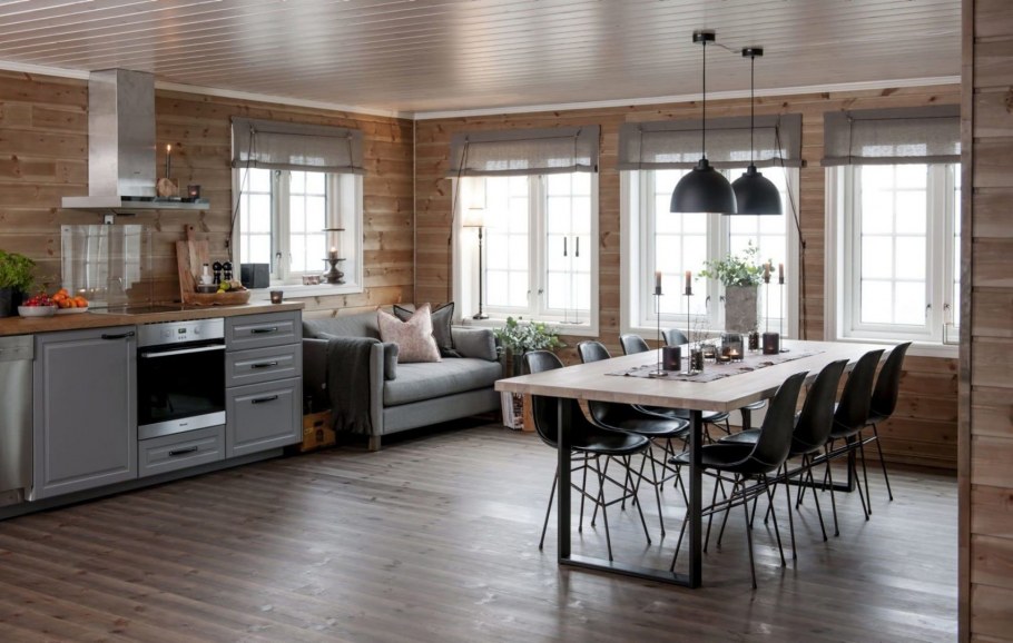 Норвежский стиль в интерьере кухни