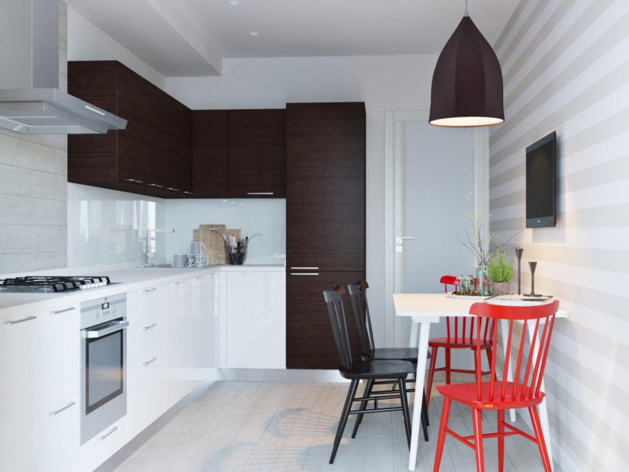 Дизайн кухни в двухкомнатной квартире