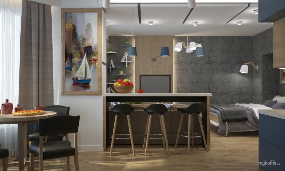 Кухня в квартире для молодого человека
