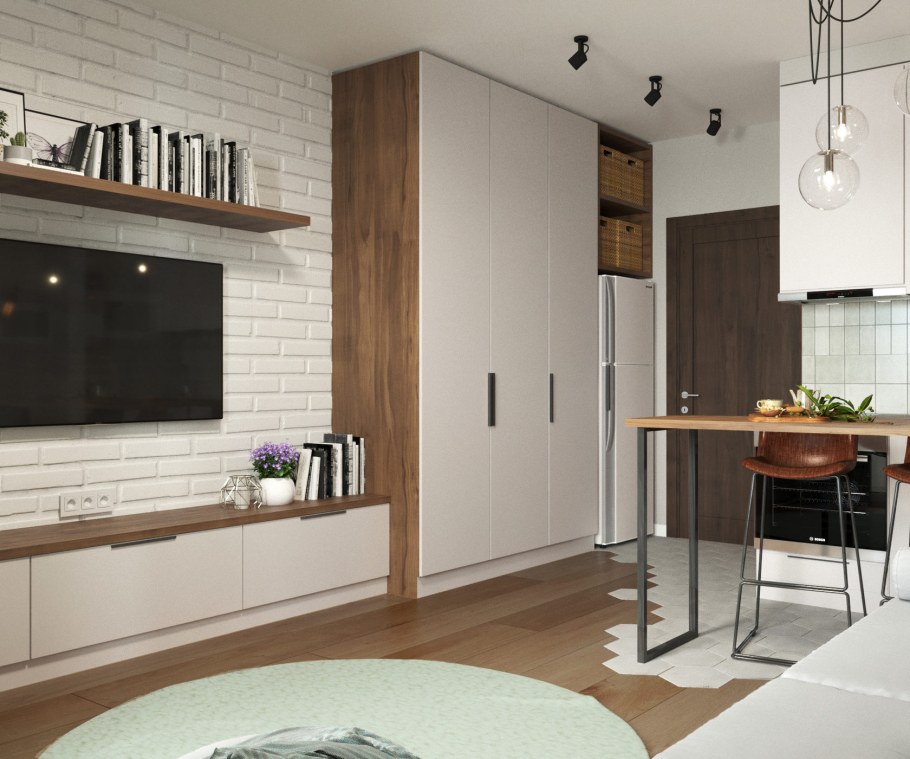 Интерьер квартиры-студии для молодых людей