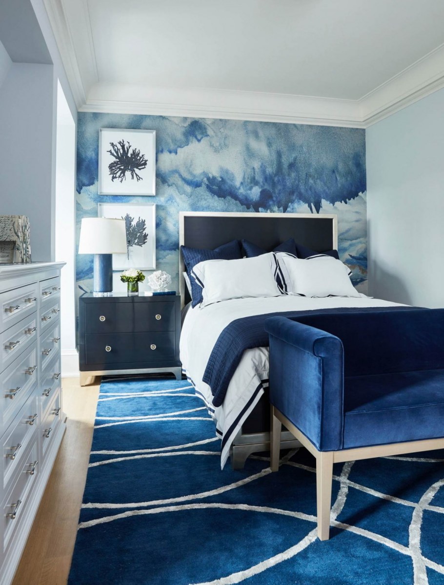 Спальня в синих тонах