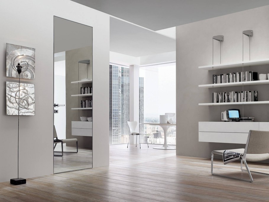 Дверь раздвижная Инвизибл с зеркалом