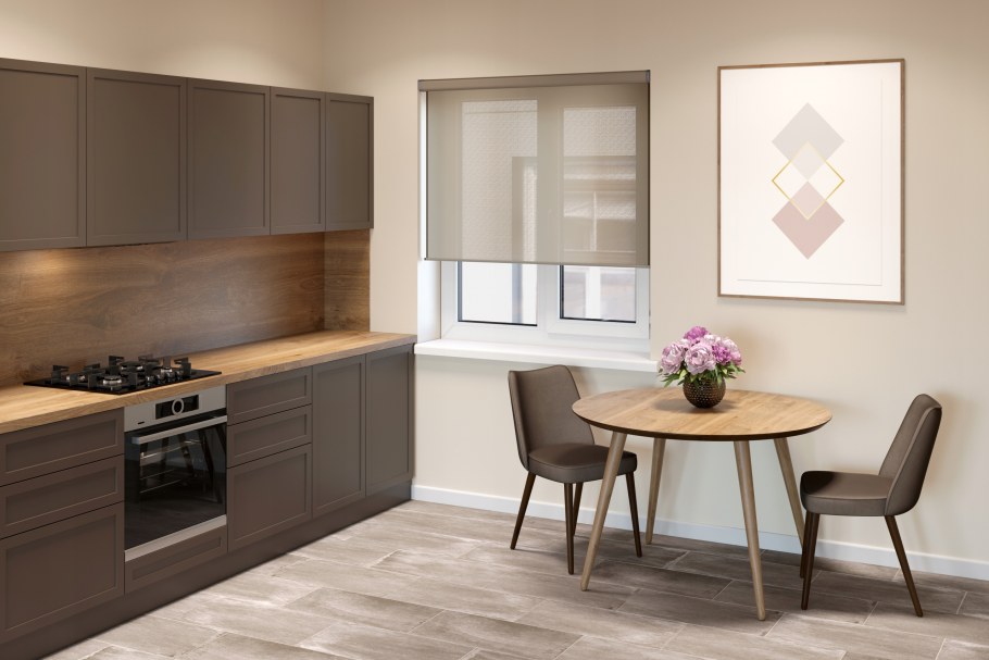 Кухня цвета латте