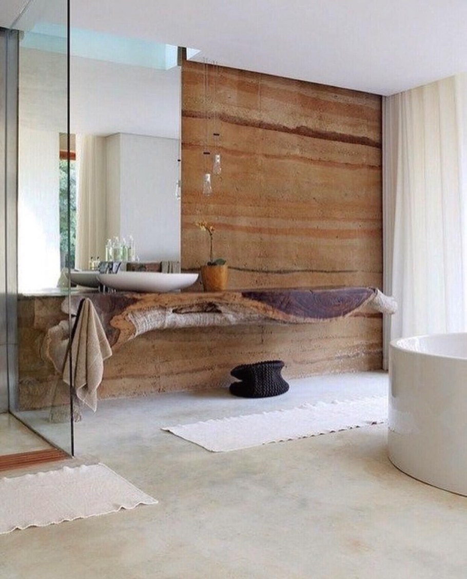 Ванная мрамор дерево бетон