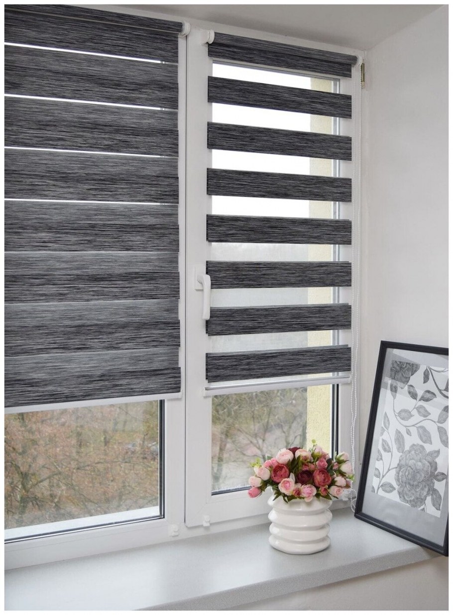 Рулонная штора мини (день-ночь) - 4306 графит