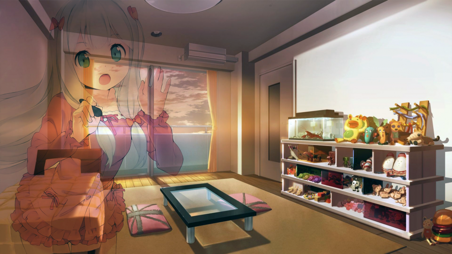 Бежевая аниме комната