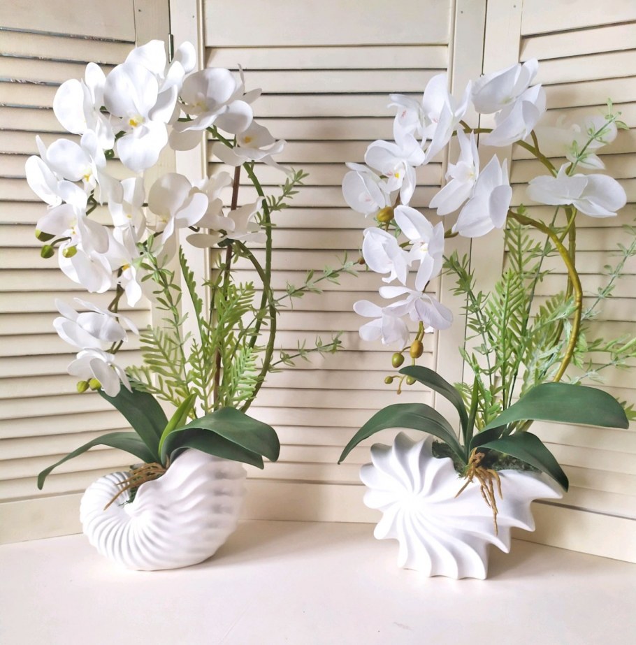 Композиция из орхидей в горшках