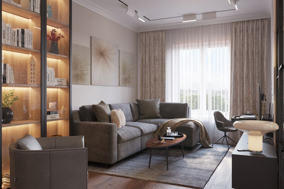 Серая прихожая тысяча линий