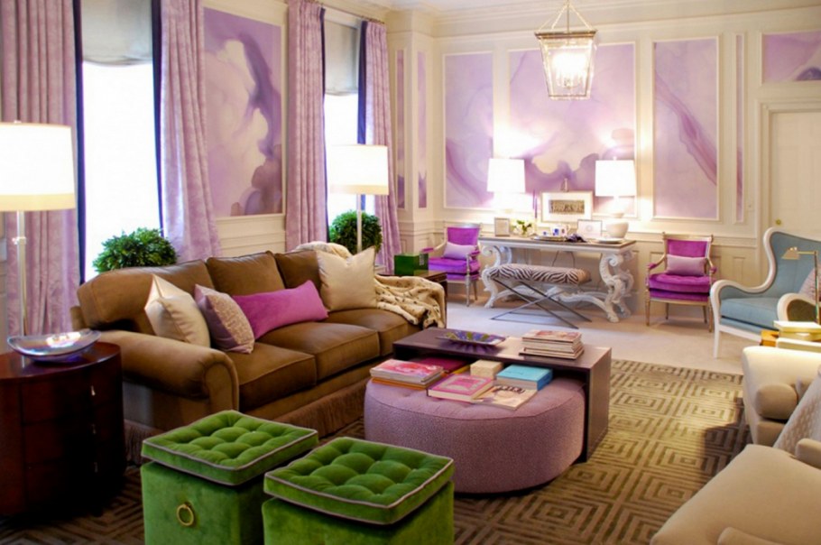 Фиолетово зеленая кухня