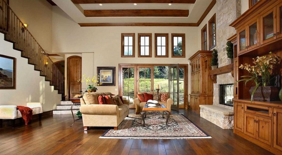 Паркет в интерьере гостиной