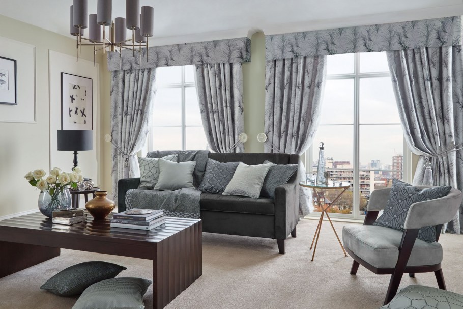 Сочетание цветов штор в интерьере