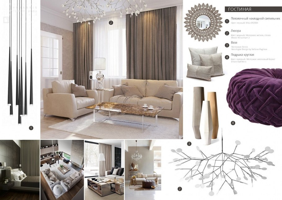 Мудборд спальни в скандинавском стиле