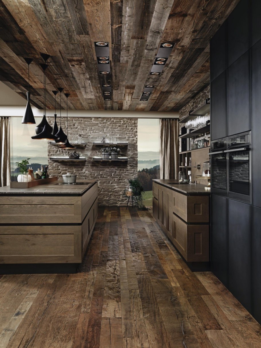 Кухни лофт из дерева в стиле лофт