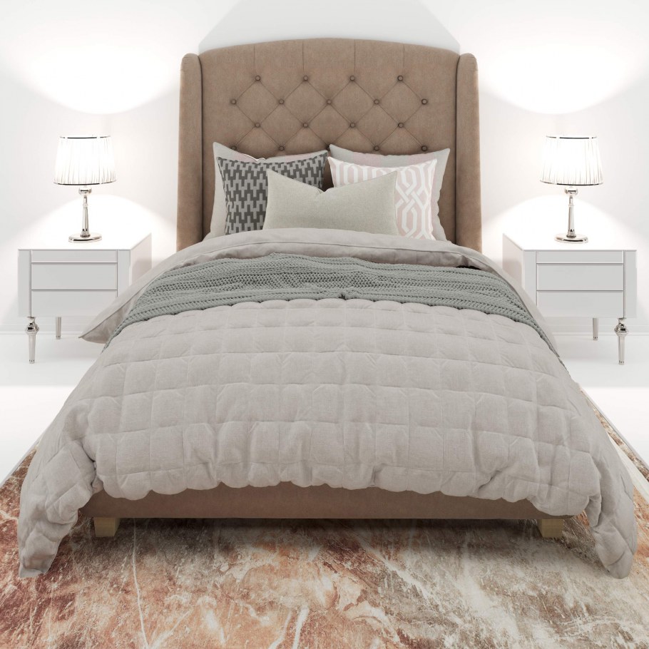 Кровать Рона 160 Textile Azure