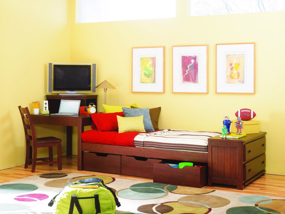 Темная мебель в детской