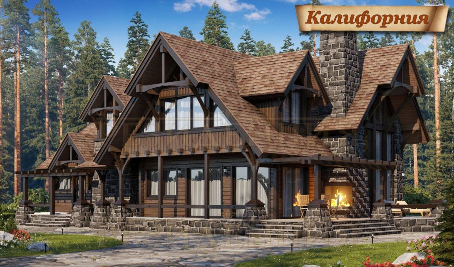 Каменно деревянный дом