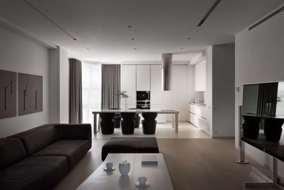 Кухня-гостиная в минималистическом стиле