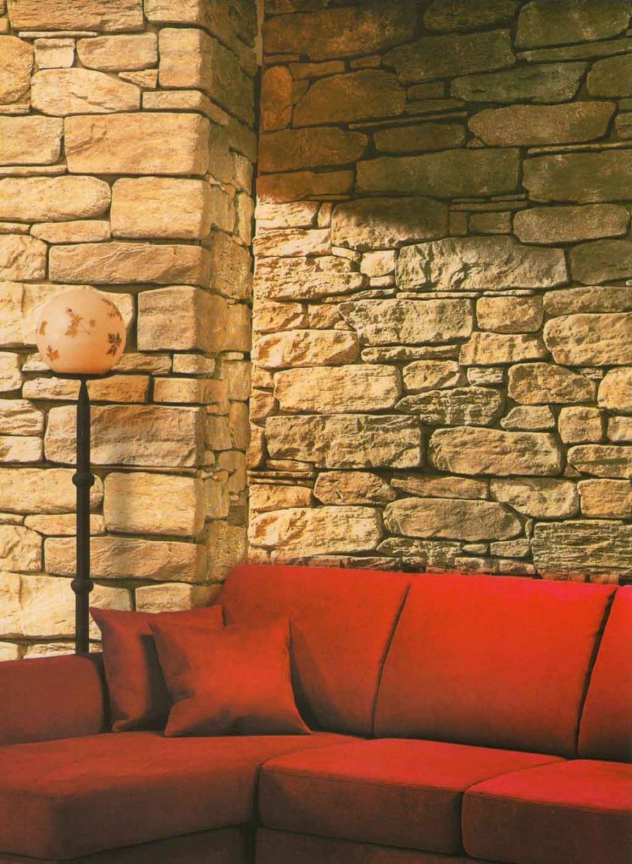 Каменная стена в интерьере