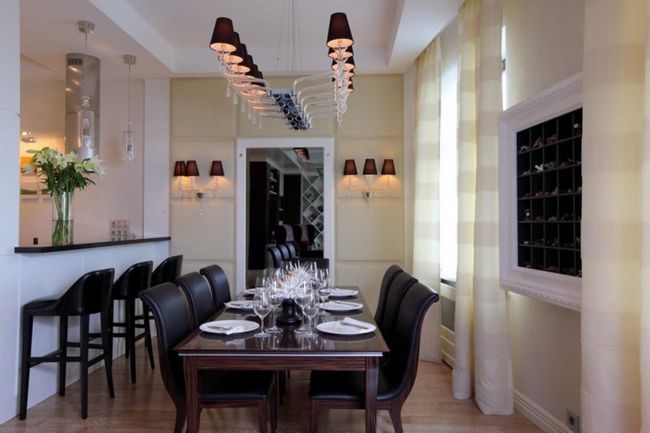 Зеркала в интерьере столовой