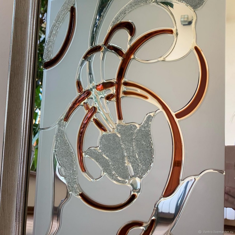 Витражная роспись зеркала