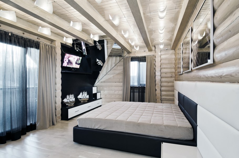Интерьер спальни в стиле Минимализм в загородном доме