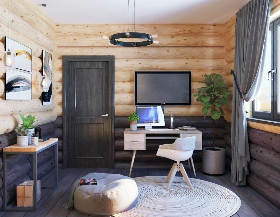 Интерьер сруба 6 на 6