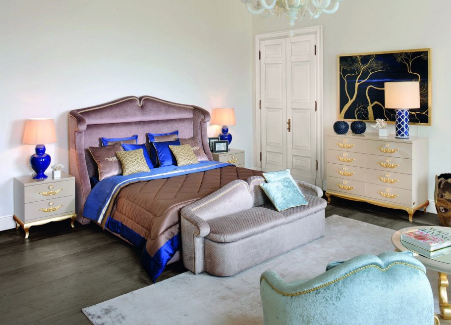 Деревянная кровать в стиле ар деко