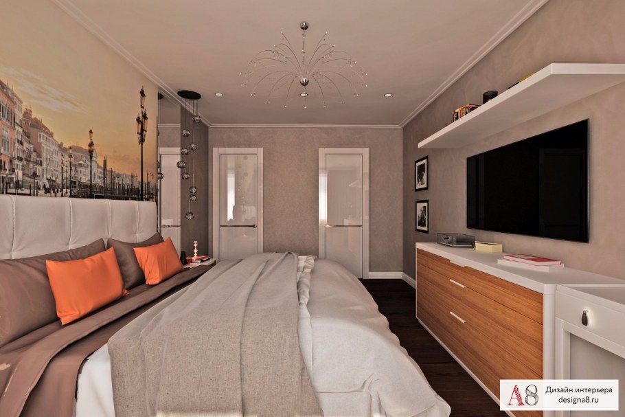 Спальная комната в двухкомнатной квартире