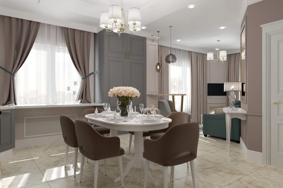 Кухня в светлых тонах в скандинавском стиле