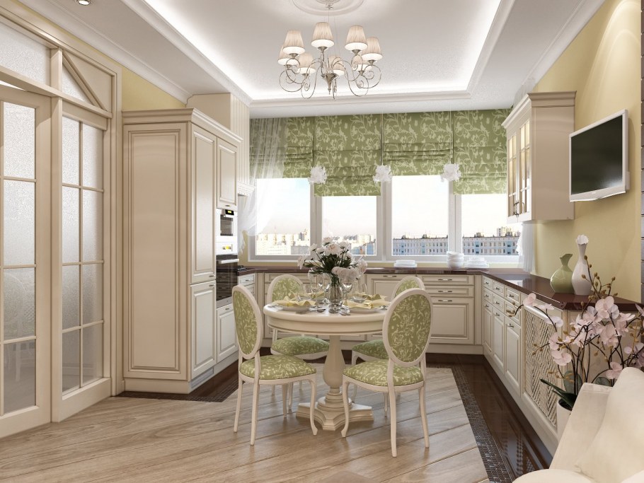 Столовая в светлых тонах