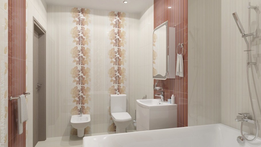 Ванная в оранжевых тонах