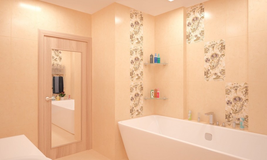 Мебель для ванной комнаты кафель оранжевый