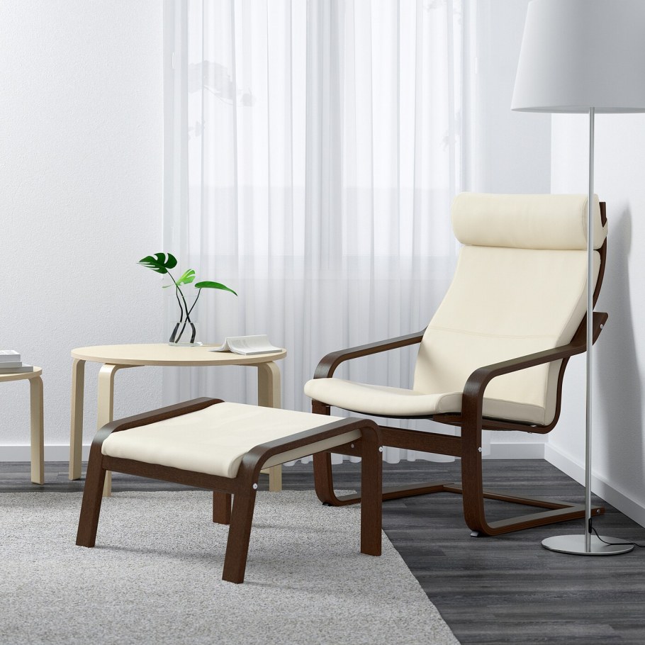 Кресло кожаное ikea ПОЭНГ