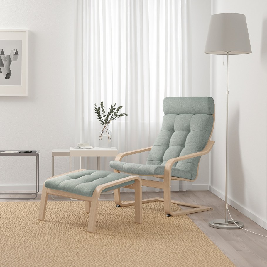 Poäng ПОЭНГ каркас кресла, дубовый шпон, беленый