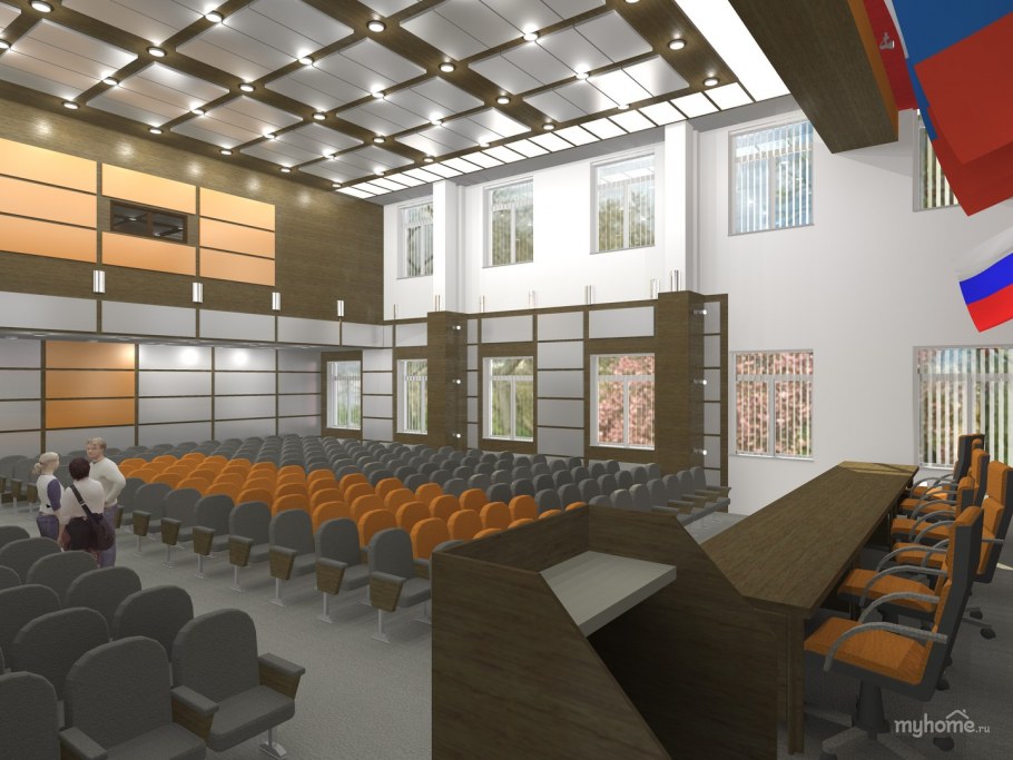 Интерьер актового зала в школе