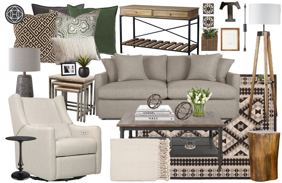 Коллаж интерьера в стиле Кантри