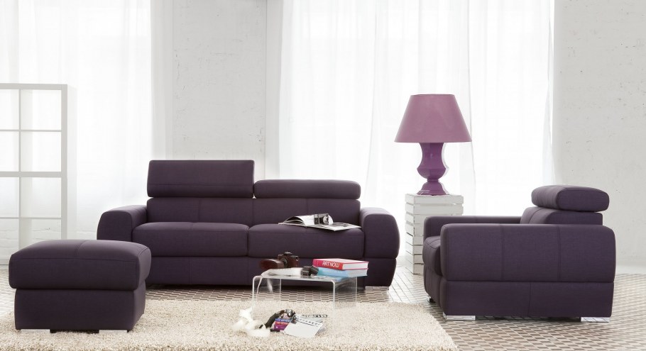 Диван фиолетовый с коричневым