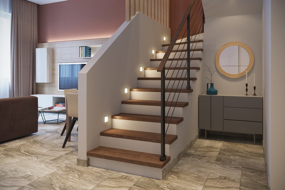 Лестница лофт в интерьере