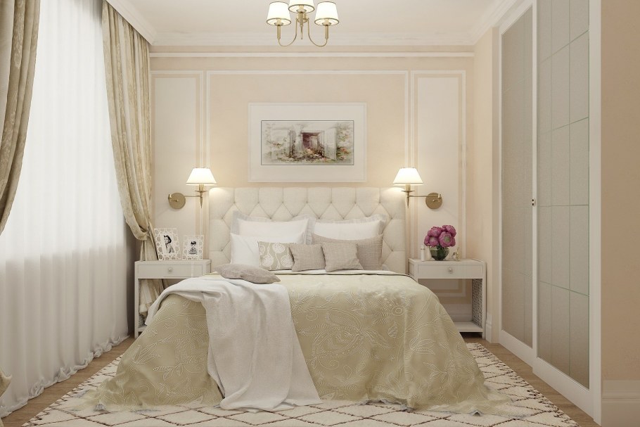 Маленькая спальня в неоклассическом стиле