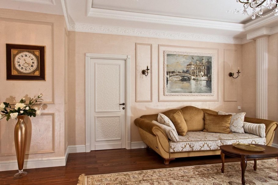 Зона телевизора в классическом стиле