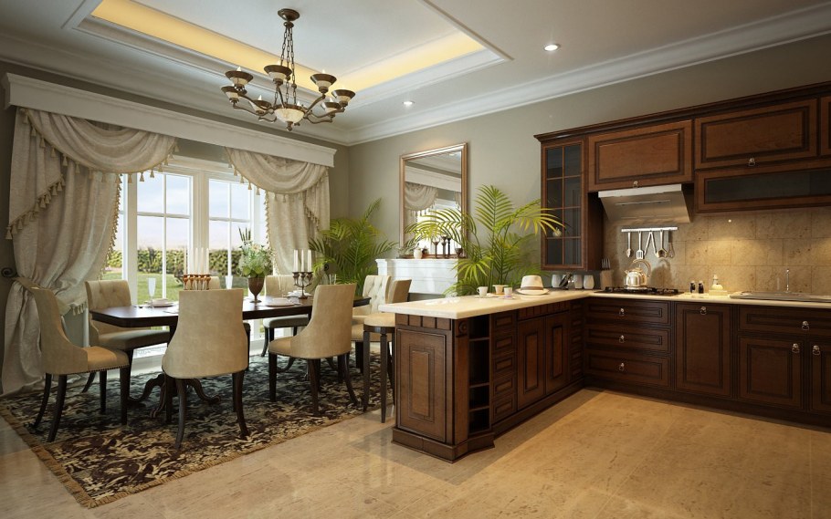 Кухня-столовая в частном доме