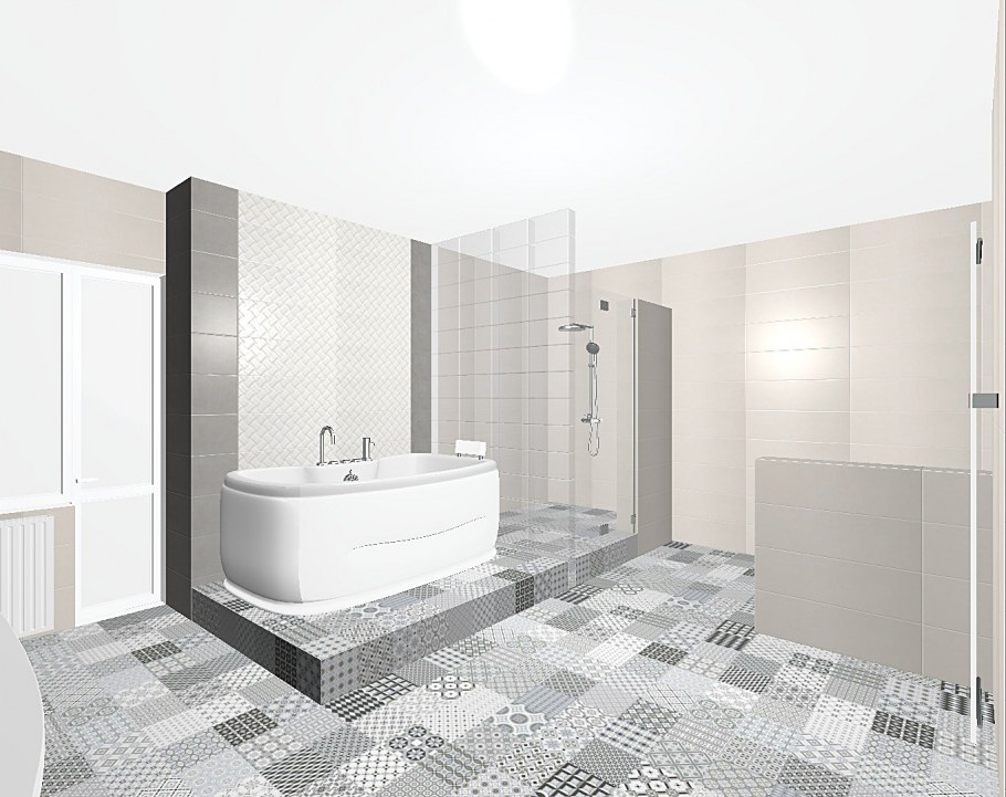 Плитка по диагонали в ванной