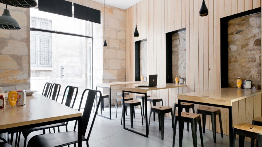 Фаст фуд кафе интерьер черно-белое