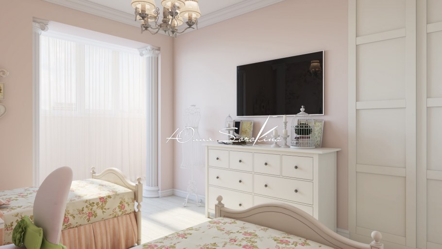 Комната в классическом стиле с диваном