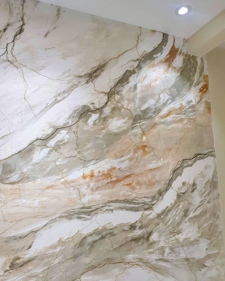 Рельефная роспись стен в интерьере