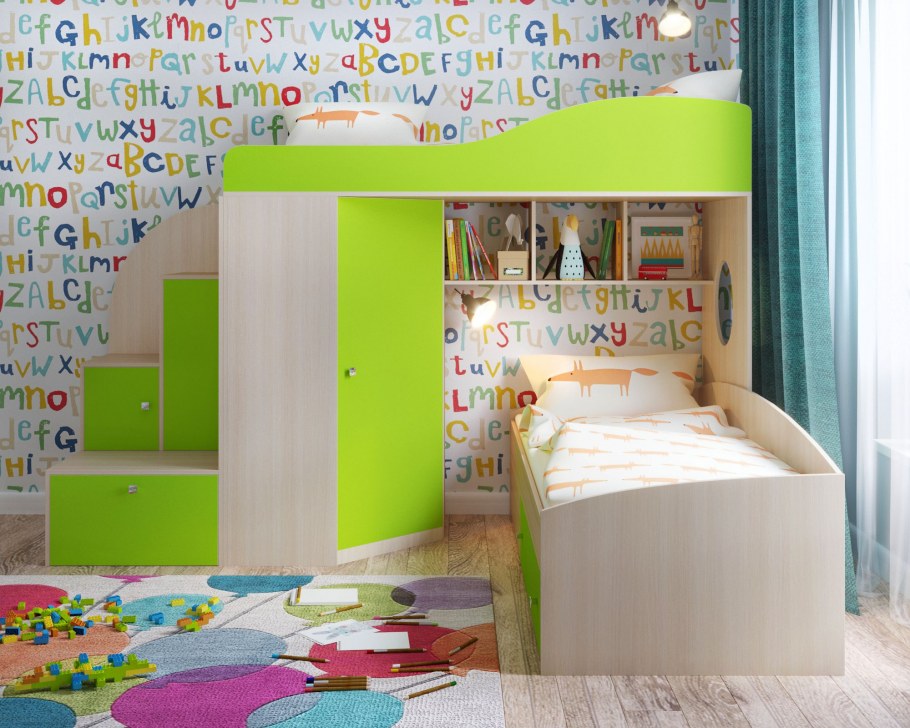 Кровать чердак «кадет 2»