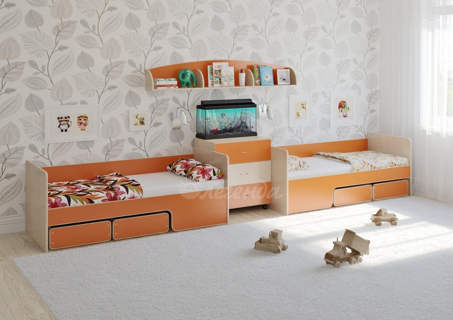 Угловая кровать для двоих детей