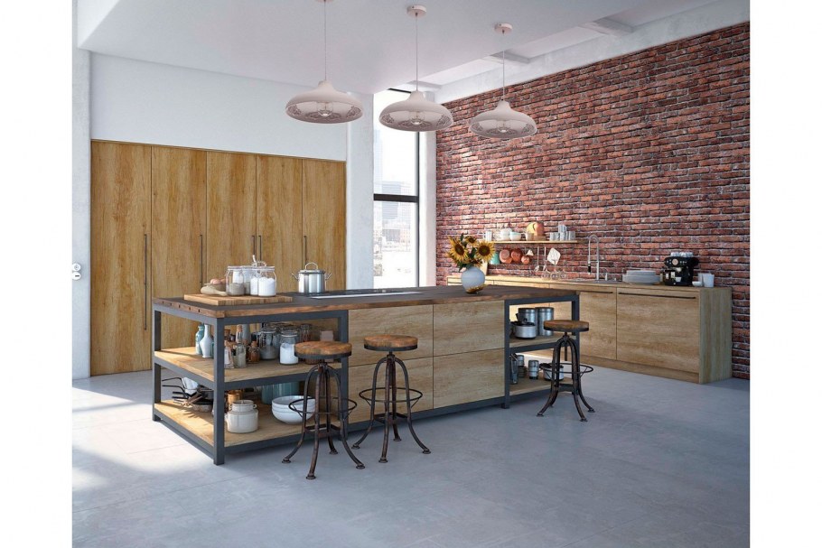 Кухонный островок в стиле лофт