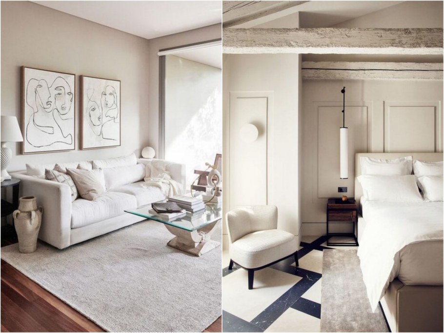 Рогожка в интерьере гостиной